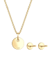 Elli Schmuckset 925 Sterling Silber Geo, Kreis in Gold