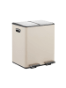 relaxdays Mülleimer in Beige/ Silber - 2x 15 Liter