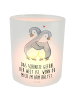 Mr. & Mrs. Panda Glas Windlicht Pinguine Kuscheln mit Spruch in Transparent