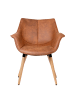 home24 home24 Armlehnenstuhl im Industrial-Stil in Cognac