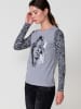 KOROSHI Langärmliges bedrucktes Damen-T-Shirt in grau