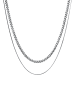 KUZZOI Halskette 925 Sterling Silber in Grau