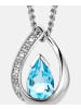 Diamant L'éternel Halskette mit Anhänger 585 Weißgold 0.46 Karat Diamant mit Topas