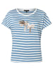 More & More Streifenshirt Paillettenpalme in yarn stripes regular offwhite and jeans blue