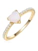 Glanzstücke München Ring Herz aus Sterling Silber mit Mondstein (synth.) in gelbgold