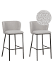 Beliani 2er-Set Barhocker MINA in Grau/Schwarz