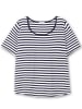 sheego Streifenshirt in marine-weiß