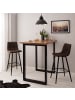 home24 home24 Barstuhl aus Textil im Industrial-Stil (2er-Set) in Braun