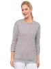GOLDNER Sommerlicher Strickpullover mit Ajourmuster in grau