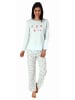 NORMANN Schlafanzug lang Pyjamahose allover - 71386 in hellblau