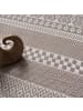 KADIMA DESIGN Teppich Kurzflor Streifen Boho Wohnzimmer in Beige