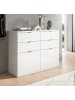 Inn.Furn Kommode weiß Hochglanz 110 cm, Schuhschrank mit 4 Schubkästen