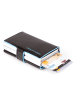 Piquadro Blue Square Kreditkartenetui RFID Leder 7 cm in schwarz