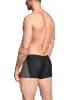 Aquarti Herren Badehose Kurz mit Seitlichem Streifen in schwarz/rot
