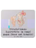 Mr. & Mrs. Panda Mousepad Superheldin Erzieherin mit Spruch in Grau Pastell