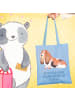 Mr. & Mrs. Panda canvas tasche Hund Basset Hound mit Spruch in Sky Blue