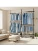 SONGMICS Kleiderständer Parson in Mattschwarz - (B)238 x (H)300 x (T)33.5 cm