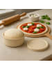 relaxdays 4 x Pizzaballenbox in Beige - (H)6,5 x Ø 14,5 cm