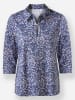 WITT WEIDEN Poloshirt in marine-hortensie-bedruckt
