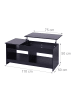 relaxdays Couchtisch in Schwarz - (B)110 x (H)50 x (T)50 cm