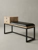 KADIMA DESIGN Retro-Sitzbank TEXAS, Moderner Retro-Stil aus Ziegenleder und Metall