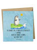 Mr. & Mrs. Panda Einladungskarte Pinguin Surfer mit Spruch in Eisblau