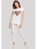 F4NT4STIC T-Shirt I love you Binary Code Herz in weiß