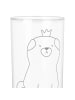 Mr. & Mrs. Panda Wasserglas Mops Krone mit Spruch in Transparent