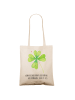 Mr. & Mrs. Panda Tragetasche Blume Kleeblatt mit Spruch in Creme