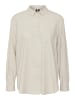 Vero Moda Langarm Hemd Bluse Business Oberteil aus Leinen VMMYMILO in Beige-2