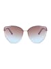 styleBREAKER Cateye Sonnenbrille in Gold / Violett-Blau Verlauf