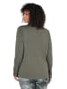 Ulla Popken Langarmshirt in olivgrau
