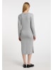 DreiMaster Klassik Damen Strickkleid in Grau Melange