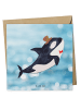 Mr. & Mrs. Panda Deluxe Karte Orca Zylinder ohne Spruch in OZeichenanblue