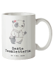 Mr. & Mrs. Panda Tasse Panda Beste Teamleiterin mit Spruch in Weiß