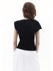 OXXO Kurzarmbluse BLACK