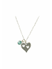 Gemshine Halskette mit Anhänger HERZ - Chalcedon in silver coloured