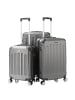 Cheffinger Reisekoffer Koffer 3 tlg Hartschale Trolley Set in Grau