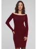 Urban Classics Urban Classics Damen Ladies Off Shoulder Longsleeve Glitter Dress in burgundy
