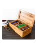 relaxdays Teebox in Natur - (B)28,5 x (H)9 x (T)16 cm