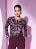 creation L Shirt in burgund-ecru-gemustert