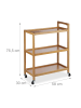 relaxdays Servierwagen in Natur - (B)58x (H)76 x (T)30 cm