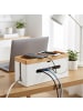 relaxdays Kabelbox in Natur/ Weiß - (B)34 x (H)16 x (T)13,5 cm