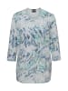 GOLDNER Kurzgröße:  Druckshirt-Set in bleu / natur / gemustert
