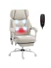 HOMCOM Bürostuhl mit Massagefunktion in Cremeweiß 70L x 75,5B x 122,5H cm