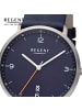 Regent Analog-Armbanduhr Regent Lederarmband dunkelblau mittel (ca. 39mm)