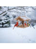 relaxdays Vogelfutterhaus in Geflammt - (B)26 x (H)22 x (T)22 cm