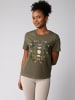 wat? Apparel T-Shirt Moonphases & Flowers in Khaki