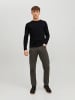 Jack & Jones Dünner Langarm Strickpullover Rundhals Basic Sweater JJEEMIL in Schwarz