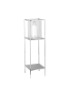 Fink Windlicht "Lexa" mit Glas in Silber - H. 91 cm - B. 26 cm